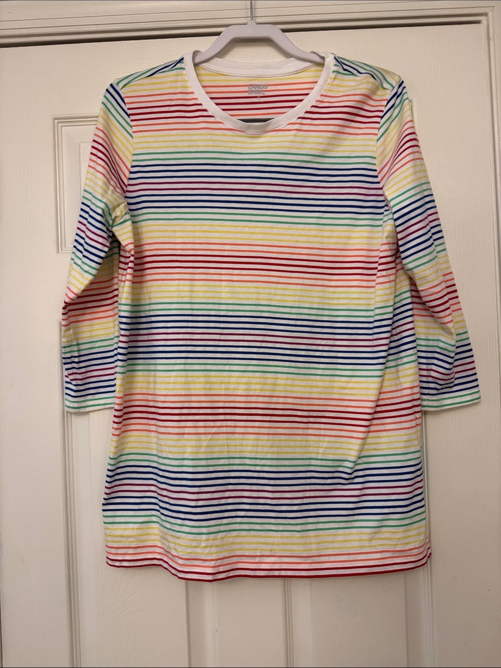 EUC Lands’ End Rainbow Striped Long Sleeve Shirt in size medium
